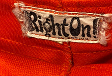 Right On Orange 1970s Zip Front Bell Bottom Pants