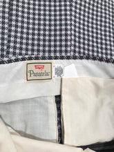1970s Levis Panatella Grey Red Herringbone Pattern Polyester Flare Pant 38" x 32"