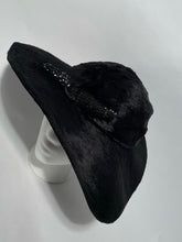 Vintage 1940s Black Fur Felt Abstract Hat Sequin Pine Cone By Doree