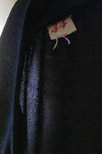 Late 1930s Shear Black Beaded Overlay VNeck Front Tie Back Sz 44