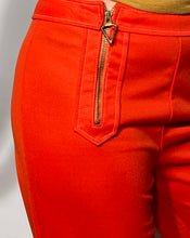 Right On Orange 1970s Zip Front Bell Bottom Pants