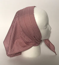 Maroon Red And White Herringbone Polyester Head Scarf