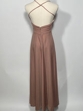 1970s Brown Maxi Dress Double Strap Criss Cross Back