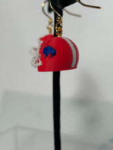 Retro Red 3D Buffalo Helmet Earrings