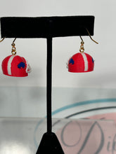 Retro Red 3D Buffalo Helmet Earrings