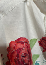 Early 1960s Cotton Full Circle Skirt Rose Floral Spaghetti Strap Dress McKay of Miami