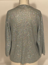 1960s Vintage Blue Wool Sequin Sweater Cardigan