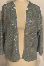 1960s Vintage Blue Wool Sequin Sweater Cardigan