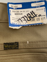 Irregular New Old Stock Tan Jean Wrangler Flare Bottom 32"
