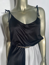 Black & White Block Disco Dress With Hankercheif Bottom