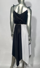 Black & White Block Disco Dress With Hankercheif Bottom