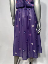 Disco Dress Purple Floral Handkerchief Bottom Disco Dress XS