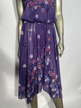 Disco Dress Purple Floral Handkerchief Bottom Disco Dress XS