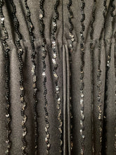 1970s Black Sequin Belted Bell Bottom Jumpsuit By Lee Jordan