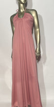 Pink 70s Maxi Spaghetti Halter Tie Back Dress