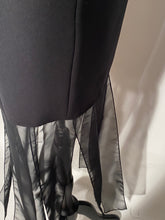 1980s Black Beaded Bodice & Car Wash Scarf Bottom Dress