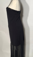 1980s Black Beaded Bodice & Car Wash Scarf Bottom Dress