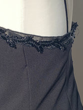 1980s Black Beaded Bodice & Car Wash Scarf Bottom Dress