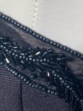 1980s Black Beaded Bodice & Car Wash Scarf Bottom Dress