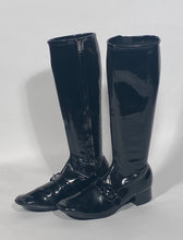 Vintage 1970s Black Vinyl Gogo Boots Size 7 Made in Japan