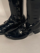 Vintage 1970s Black Vinyl Gogo Boots Size 7 Made in Japan