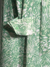 Vintage  1970s Green Wheat Scene  Wrap Dress