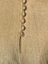 1970s Gold Lame Wide Legged Bell Bottom Flare Pants