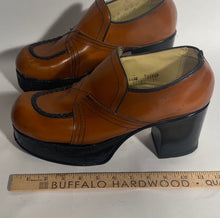 Brown Leather 4” Platform Shoes Size 11.5