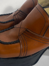 Brown Leather 4” Platform Shoes Size 11.5