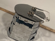 1950s Dorset Rex Silver Metal Rectangular Box Purse With Lucite Top & Handle