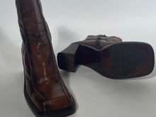 Brown Leather 3.25" Platform Boots Size 40