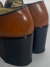 Brown Leather 4” Platform Shoes Size 11.5