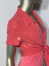 Vintage Sequin Tie Front Bolero Barbie Pink