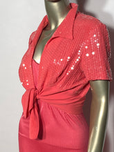 Vintage Sequin Tie Front Bolero Barbie Pink