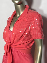Vintage Sequin Tie Front Bolero Barbie Pink