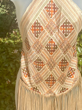 Custom Echo Silk Halter Top With Leather Fringe
