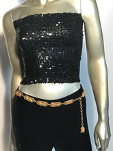 1970s - 80s Goldtone Chain Link Belt Floral Design