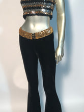 1970s Sequin Disco Gold Elastic Stretch Belt