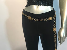 1970s - 1980s  Two tone Goldtone Lion Head Chain Belt