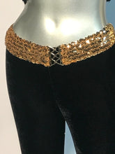 1970s Sequin Disco Gold Elastic Stretch Belt