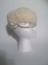 Valerie Modes Vintage 1960s - 1970s Satin Brim & Rabbit Fur Hat