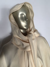 1970s Spring Virgin Wool Hooded Cream Poncho Cape By Also Gordon