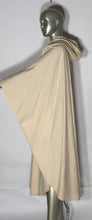 1970s Spring Virgin Wool Hooded Cream Poncho Cape By Also Gordon