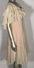 1970's Helft's Layered Ruffled Off Shoulder Rose Bud Front Dress