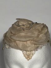 Vintage Wedding Lace Floral Fabric Petal Headband With Crystal & Pearls