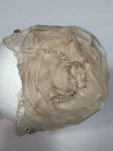 Vintage Wedding Lace Floral Fabric Petal Headband With Crystal & Pearls
