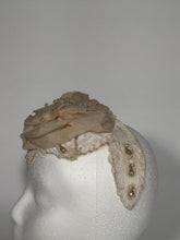 Vintage Wedding Lace Floral Fabric Petal Headband With Crystal & Pearls