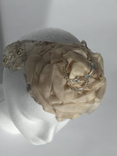 Vintage Wedding Lace Floral Fabric Petal Headband With Crystal & Pearls