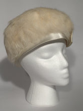 Valerie Modes Vintage 1960s - 1970s Satin Brim & Rabbit Fur Hat