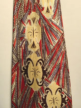 1950s Men's Silk Geometric Patterned  4" Wide Fat Neck Tie